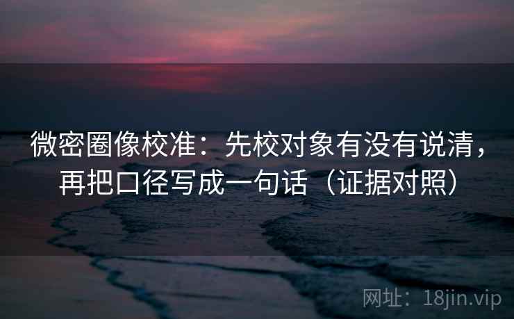 微密圈像校准：先校对象有没有说清，再把口径写成一句话（证据对照）