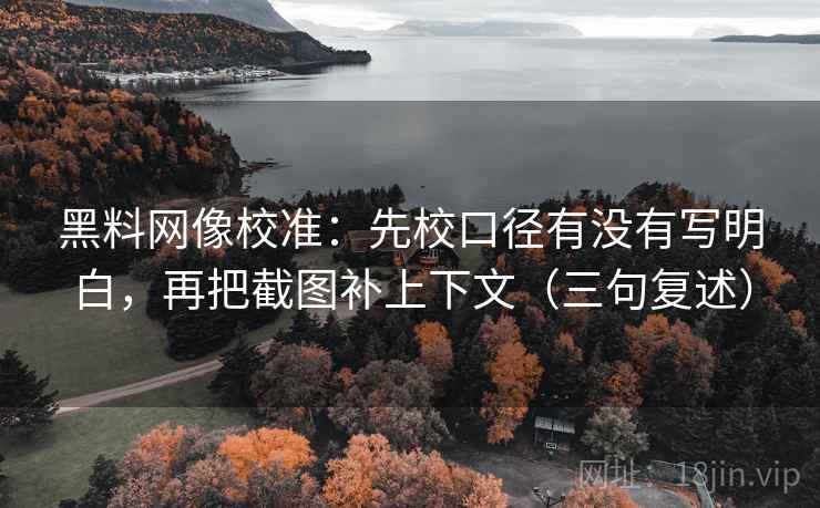 黑料网像校准：先校口径有没有写明白，再把截图补上下文（三句复述）