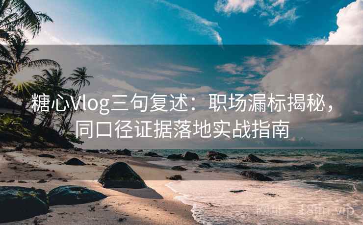 糖心Vlog三句复述:职场漏标揭秘,同口径证据落地实战指南 糖心Vlog三句复述:职场漏标揭秘,同口径证据落地实战指南
